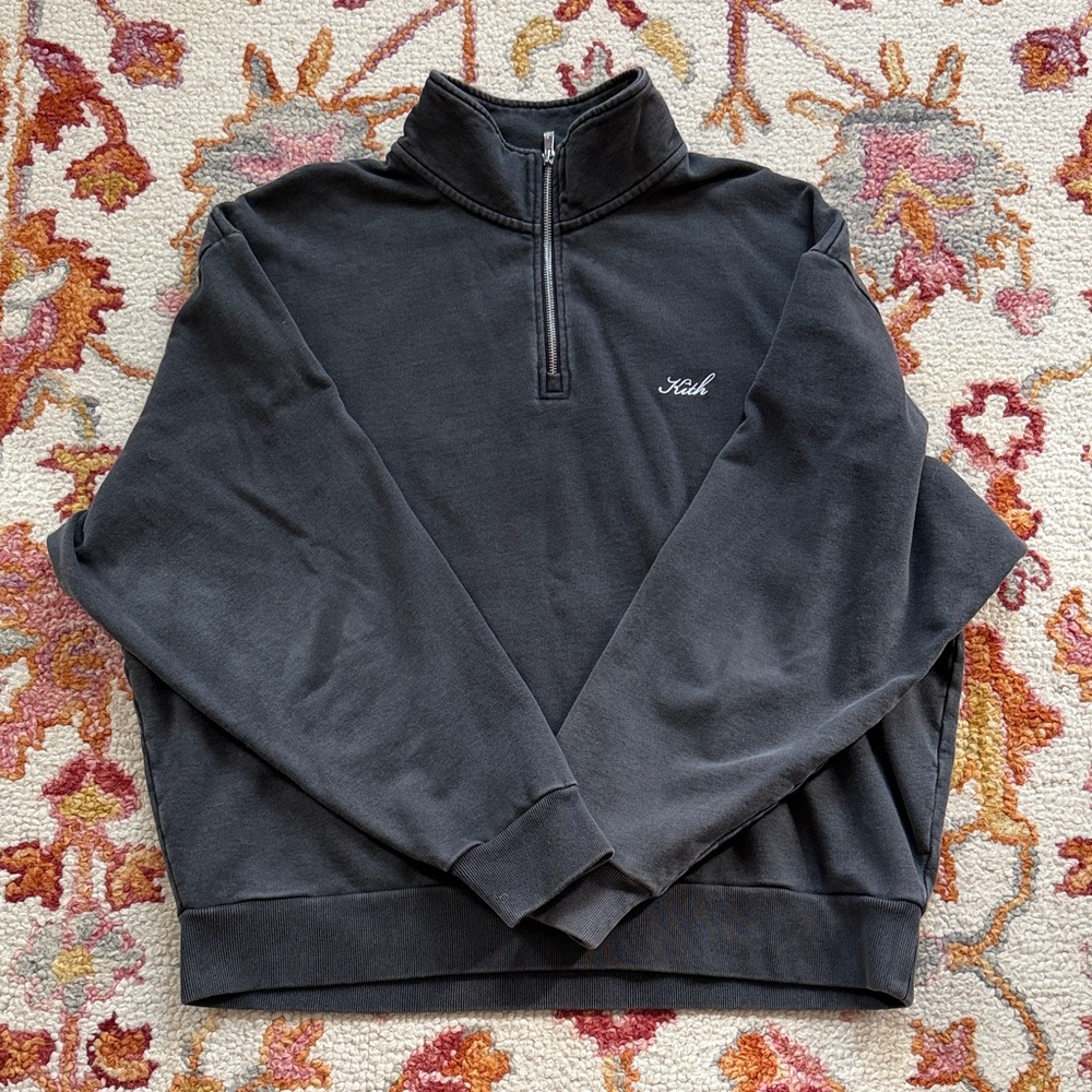 Kith Nelson Carbon Charcoal 1/4 zip sweater - FW2024